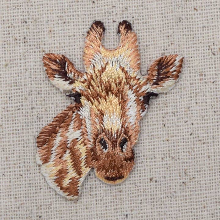 Giraffe Head - Face - Embroidered Patch - Iron on Applique - 1516641-A for wholesale by Wholesale Applique