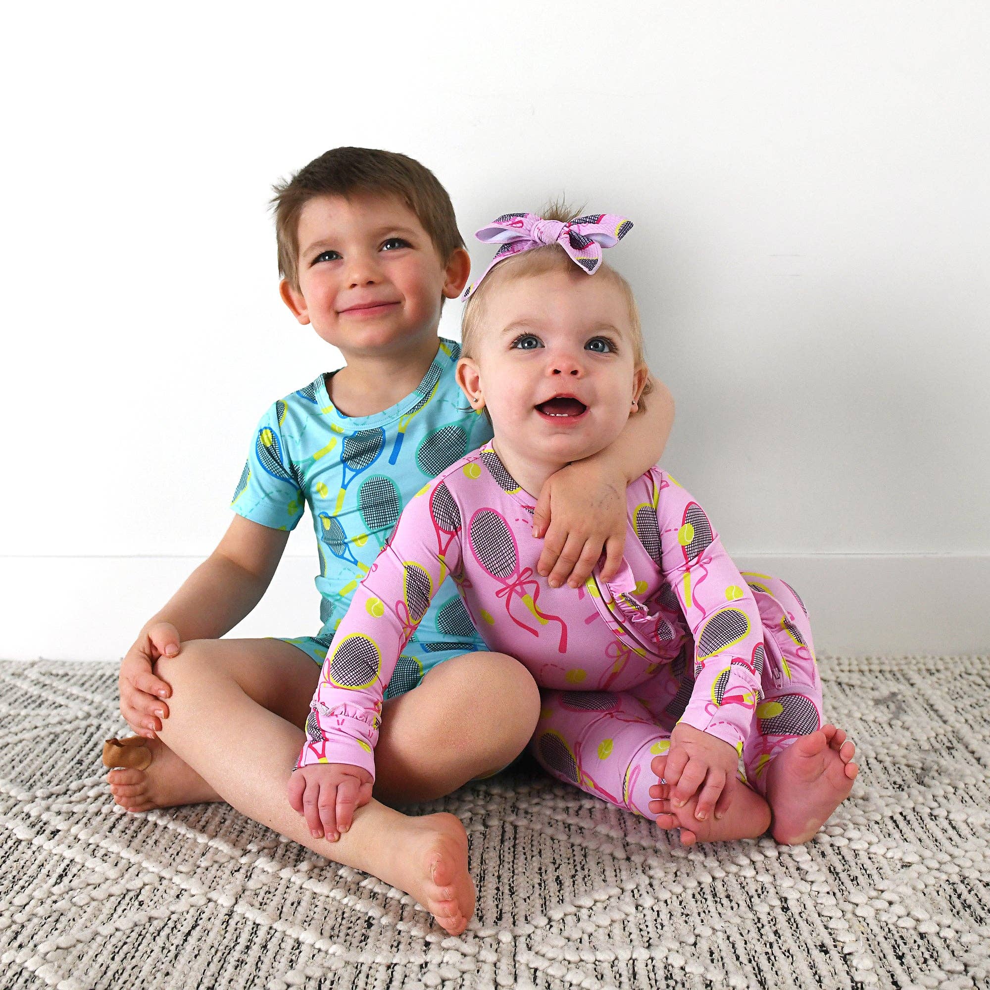 Gigi and Max - Wholesale Jumpsuit - Baby - Serena Pink Tennis Ruffle Zip Bamboo Baby Sleepies Kids 13