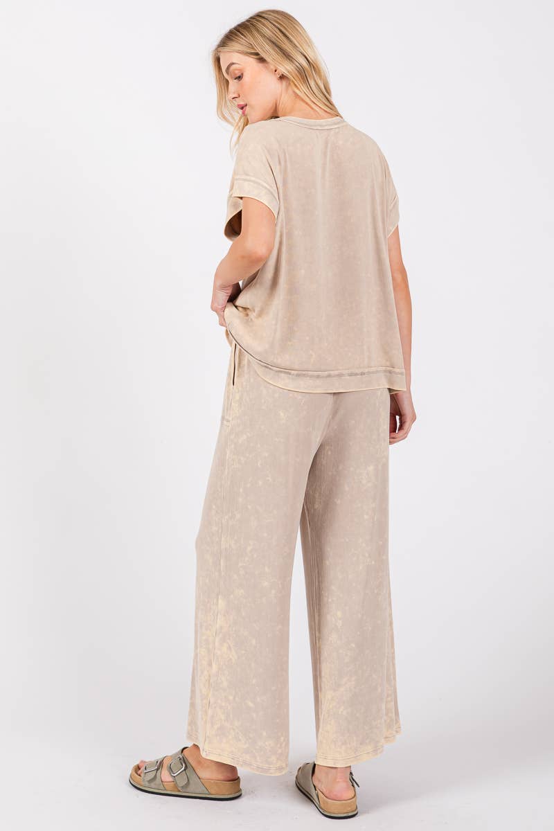 Sewn and Seen - Wholesale Lounge Set - Women's - MINERAL WASHED TOP AND PANTS RIB SETS5
