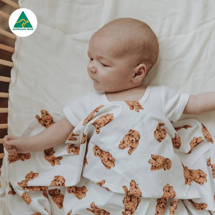 Cavoodle Swaddle Set for wholesale by Smitten Bub Co.