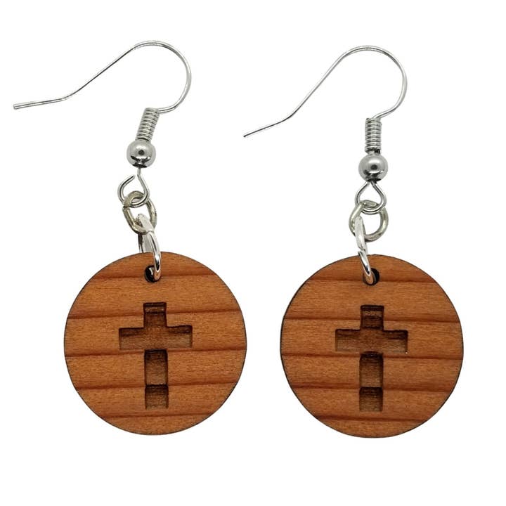 Boucles d'oreilles croisées - Boucles d'oreilles en bois pour la vente par Happy Wood Products