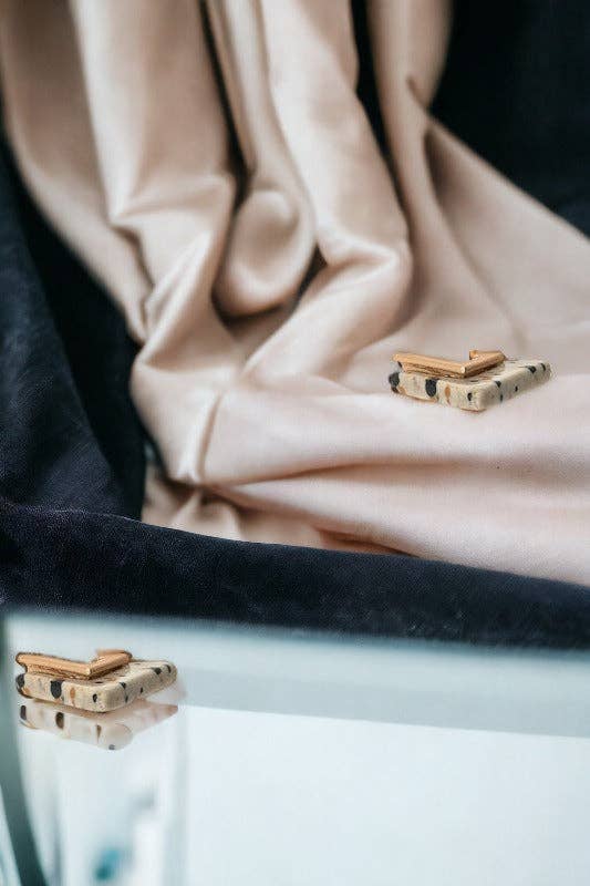 Andrea Bijoux - Wholesale Stud/Post Earrings - Semi Triangle Gem Accent Post Earring3