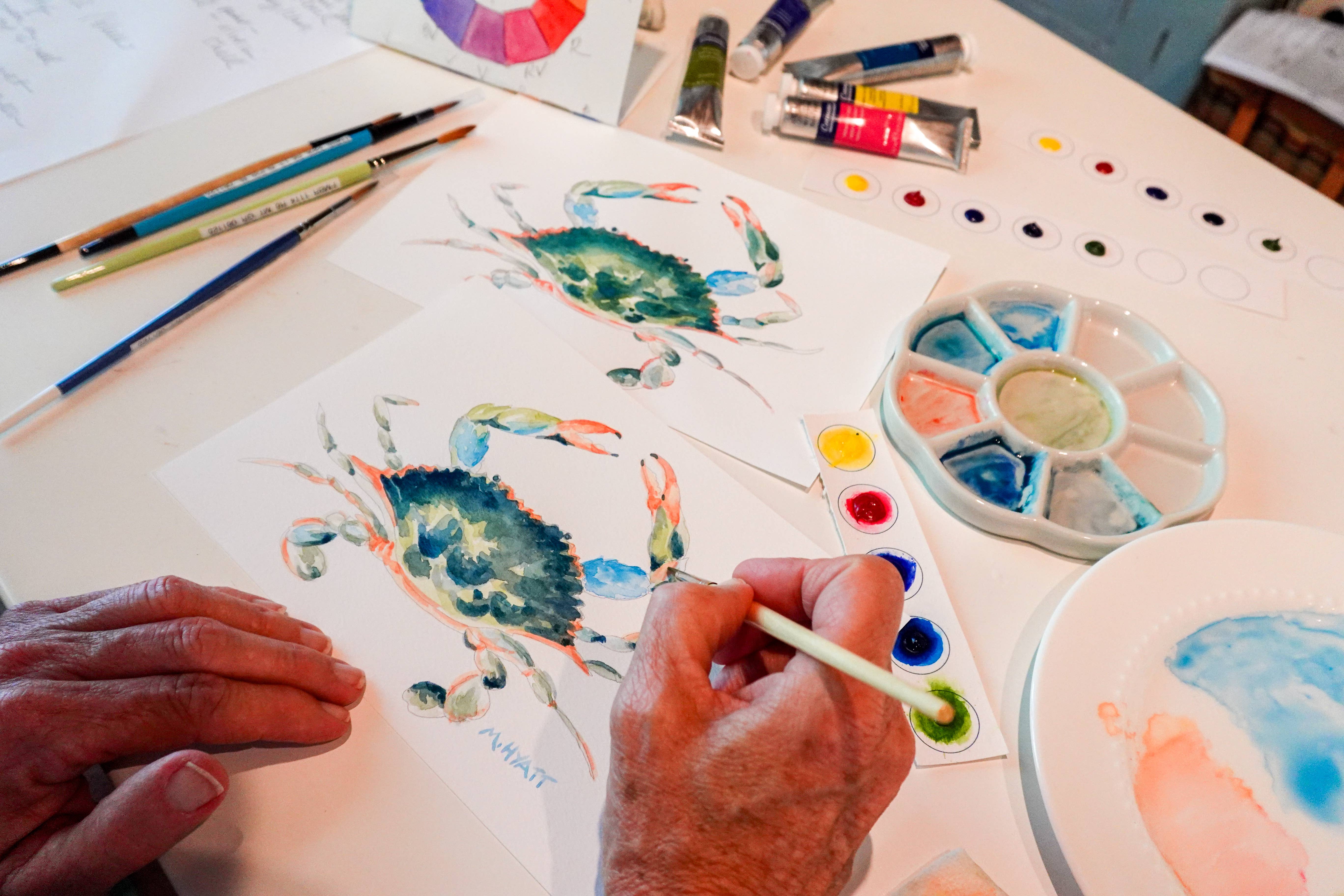 Melissa Hyatt - Wholesale DIY Craft Kit - Watercolor Art Kit- Blue Claw Crab2