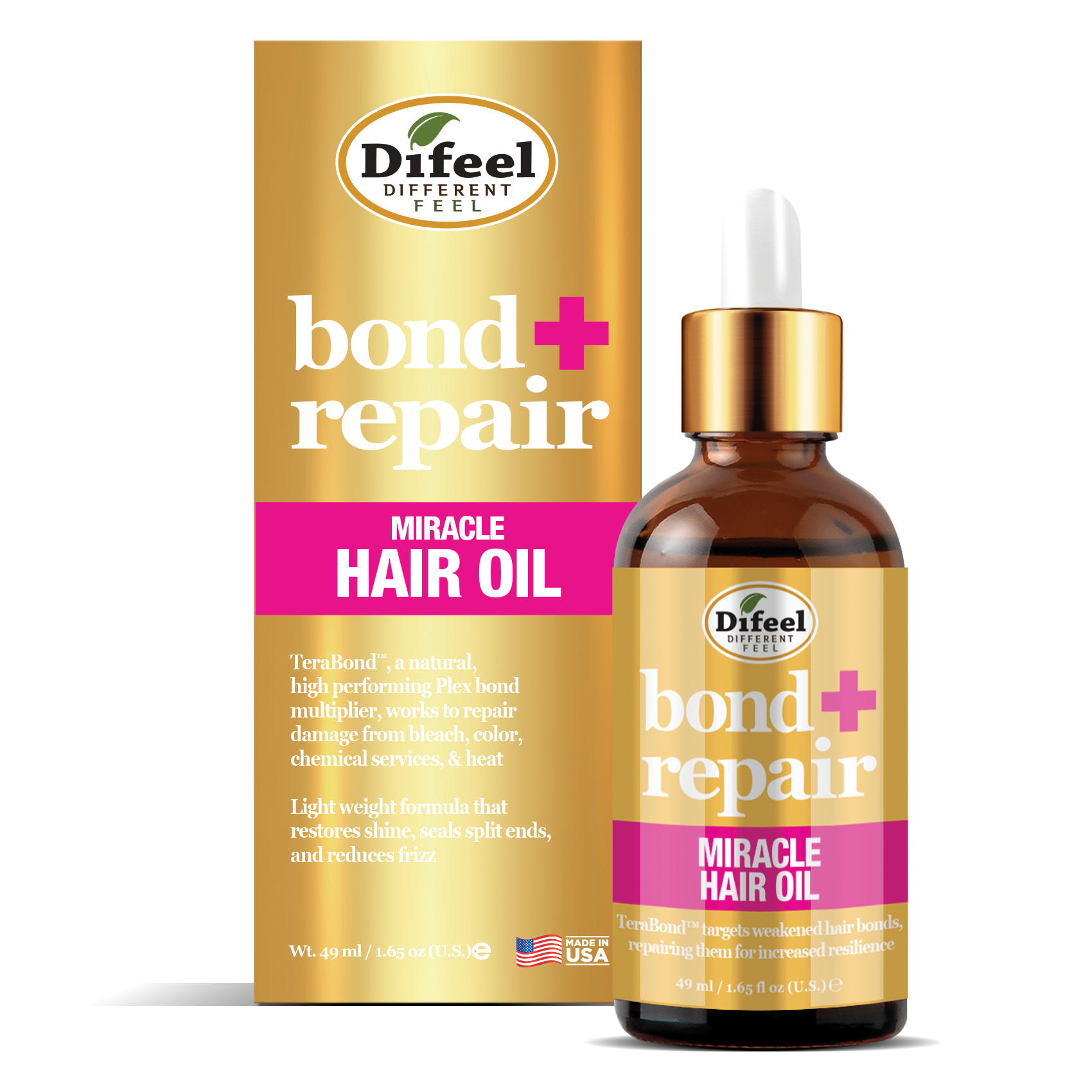 Difeel - Wholesale Hair Oil - Difeel Bond & Repair Miracle Hair Oil 1.65 oz.0