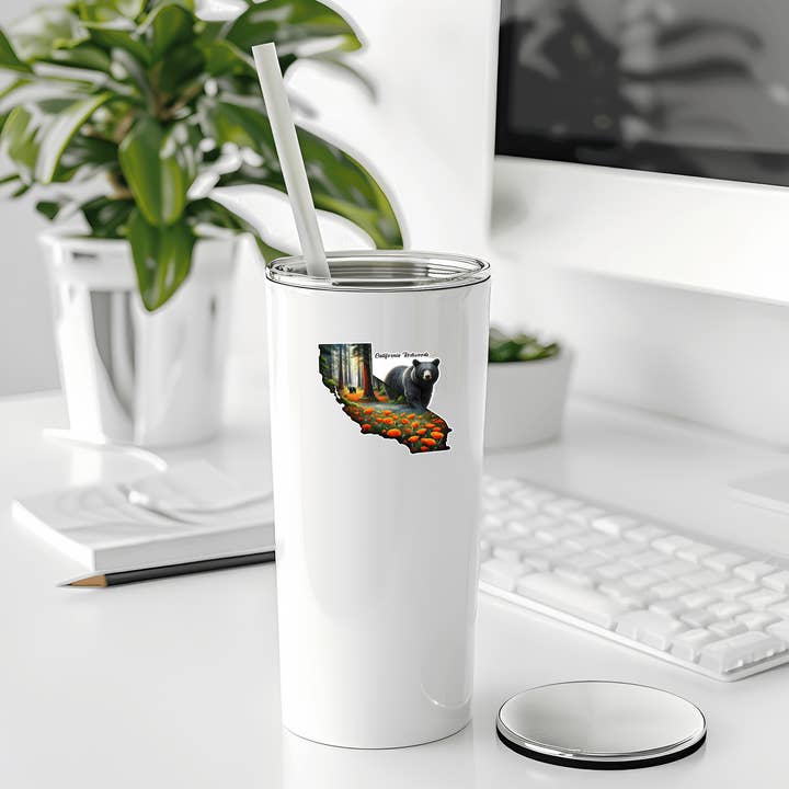 Sticker Atlas - Wholesale Sticker - California State Bear & Poppies Sticker3