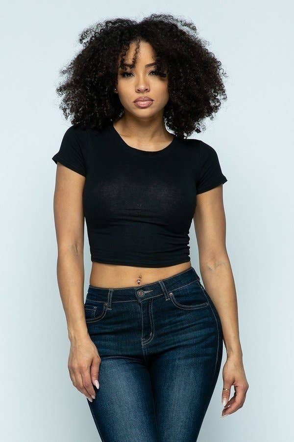 Lime All the Time - Wholesale T-shirt – women's - Solid Cropped Top T Shirt0