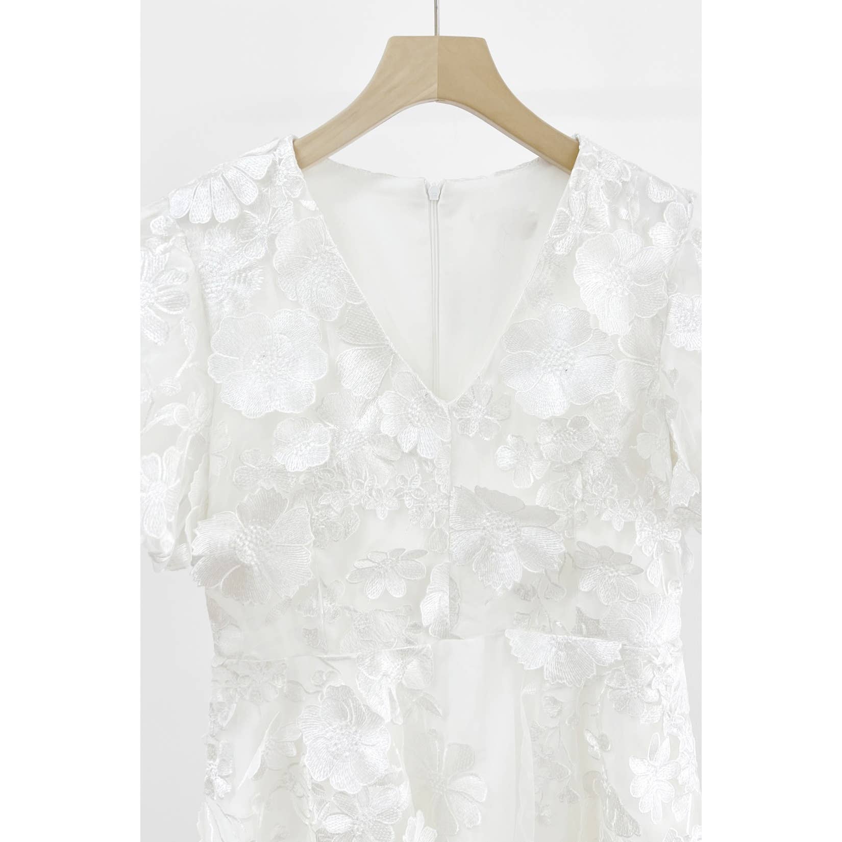 XHHH Inc - Wholesale Dress - Women's - X9035CD.3D Floral Embroidered Mini Dress2