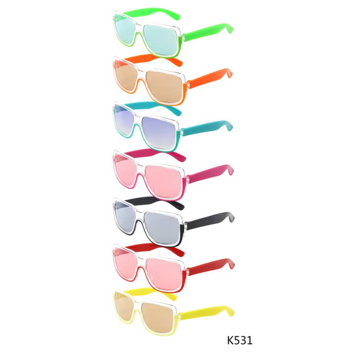 Baby Square Sunglasses UV Protection 100% Assorted 12 Pack for wholesale by Trio Trading