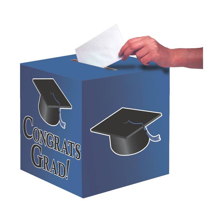 Caixa de cartão Cobalt Parabéns Grad 9" x 9", Caixa de 6 por atacado de KT Supply