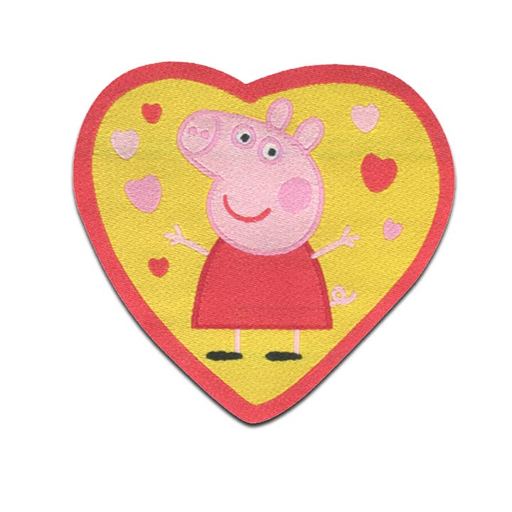 yellows Iron-on Patch - Peppa Pig Heart 1 for wholesale on Faire