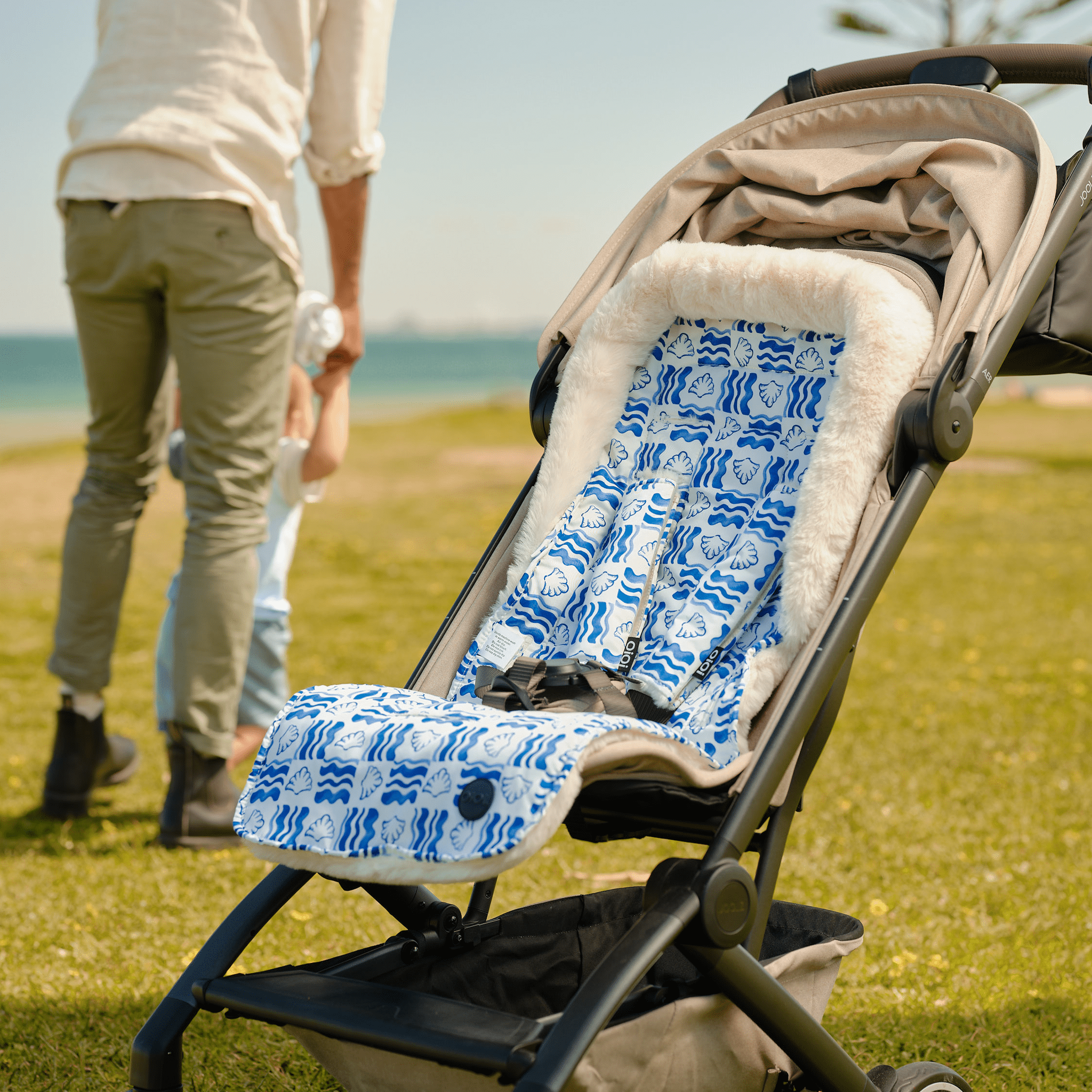 OiOi - Wholesale Pram cover/accessory - Cozy Fleece Pram Liner - Coastline2