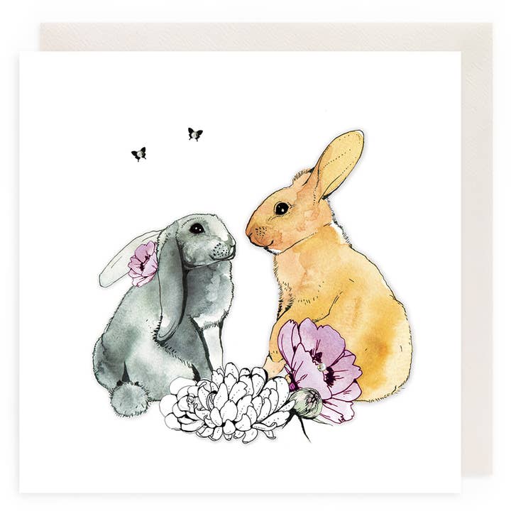 Cartão aberto de coelhos por atacado de Clear Creations