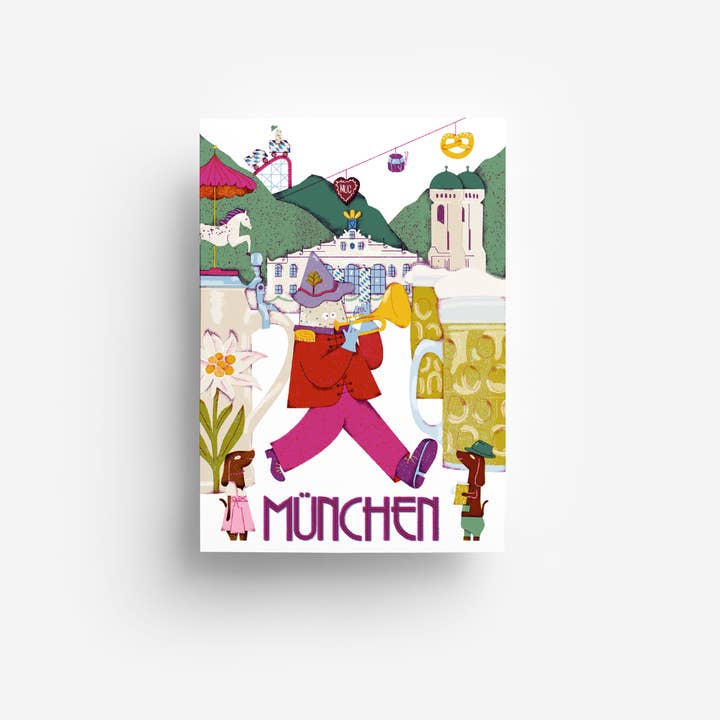 Cartolina di Monaco di Baviera formato DIN A6 per la vendita all'ingrosso da parte di jungwiealt