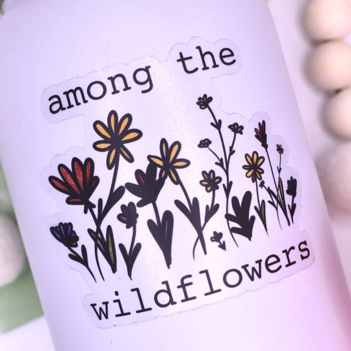 Among the Wildflowers Sticker, 3x2.5in for wholesale by Sammy Jean Artist