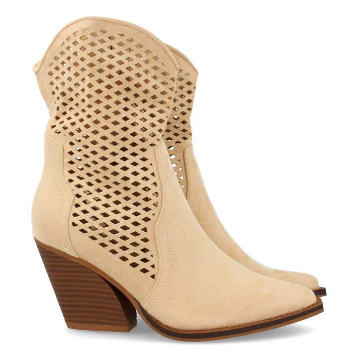 Botín de Tacón para Mujer con Calados y Cierre de Cremallera para venta al por mayor de Brideluxe Mayorista