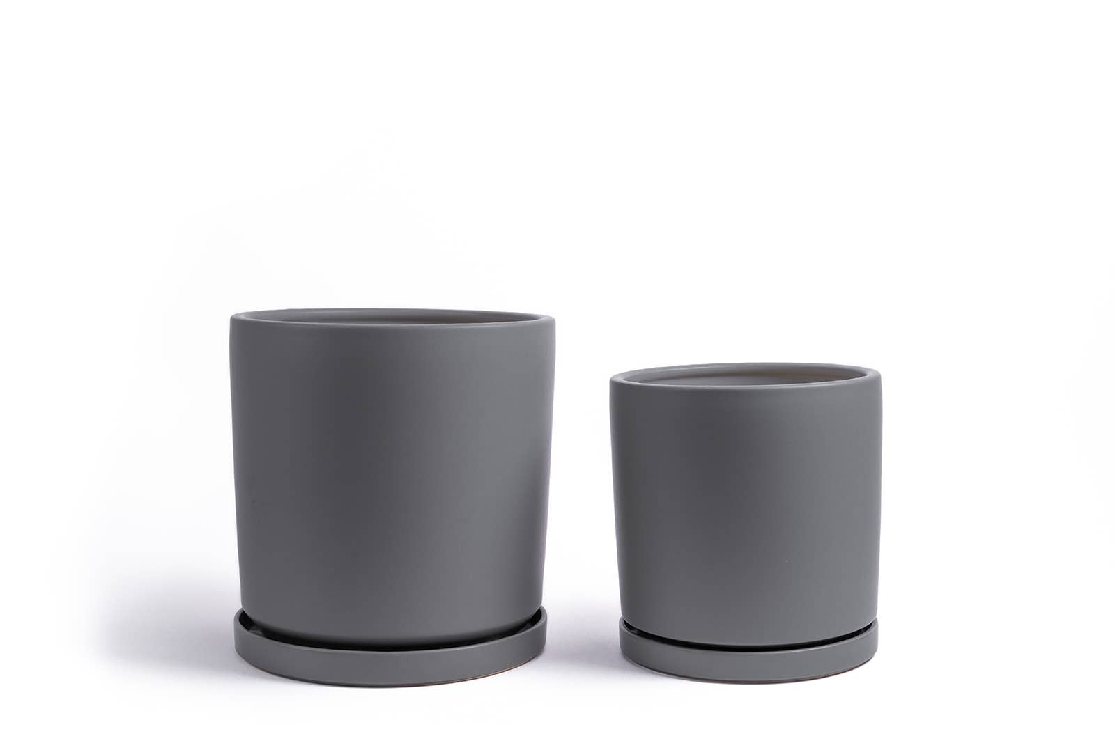 Momma Pots - Vente Pot - Pots cylindriques de 10,5 pouces (1 pièce) et 12,5 pouces (1 pièce) avec soucoupes à eau2