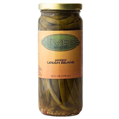 Pickled Green Beans 16oz for wholesale by Olivers Gourmet Company