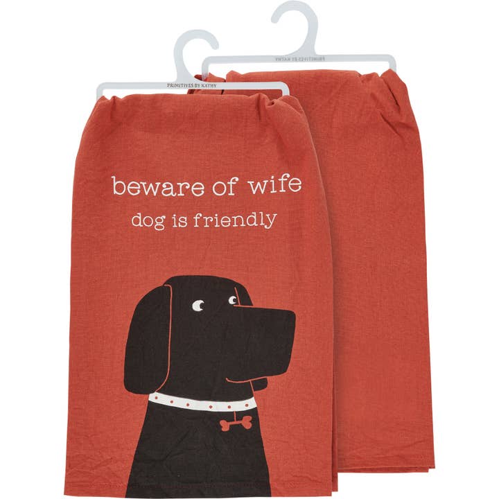Dog Is Friendly Kitchen Towel for wholesale by Primitives by Kathy