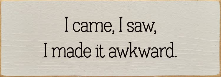 SAWDUST CITY - Wholesale Sign - I came, I saw, I made it awkward.9