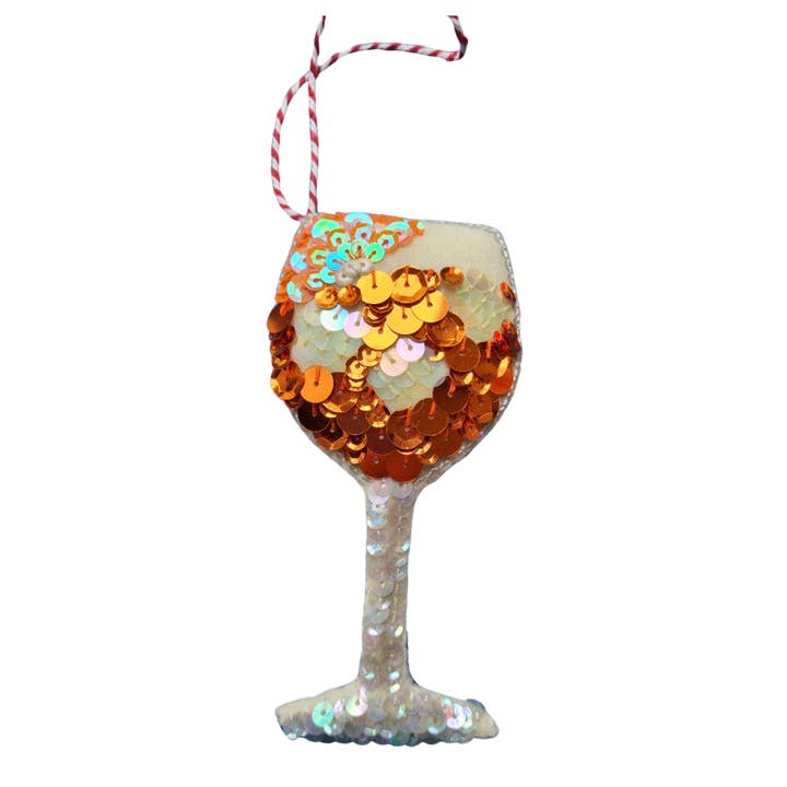 Glass of Spritz Ornament for wholesale by Kate Gwilliam