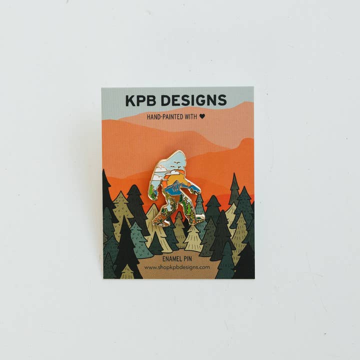 Sticker Girl - Wholesale Lapel Pin/Button - Sunset Sasquatch Enamel Lapel Pin1