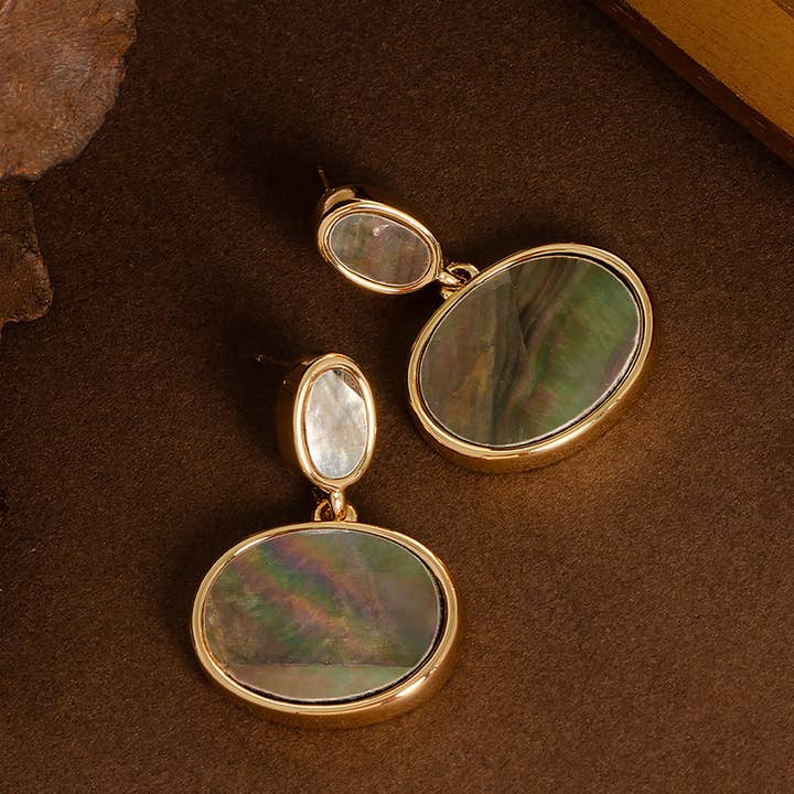 ACCITY - Wholesale Dangle Earrings - RETRO PERSONALITY NATURAL ABALONE EARRINGS_CWMM4297