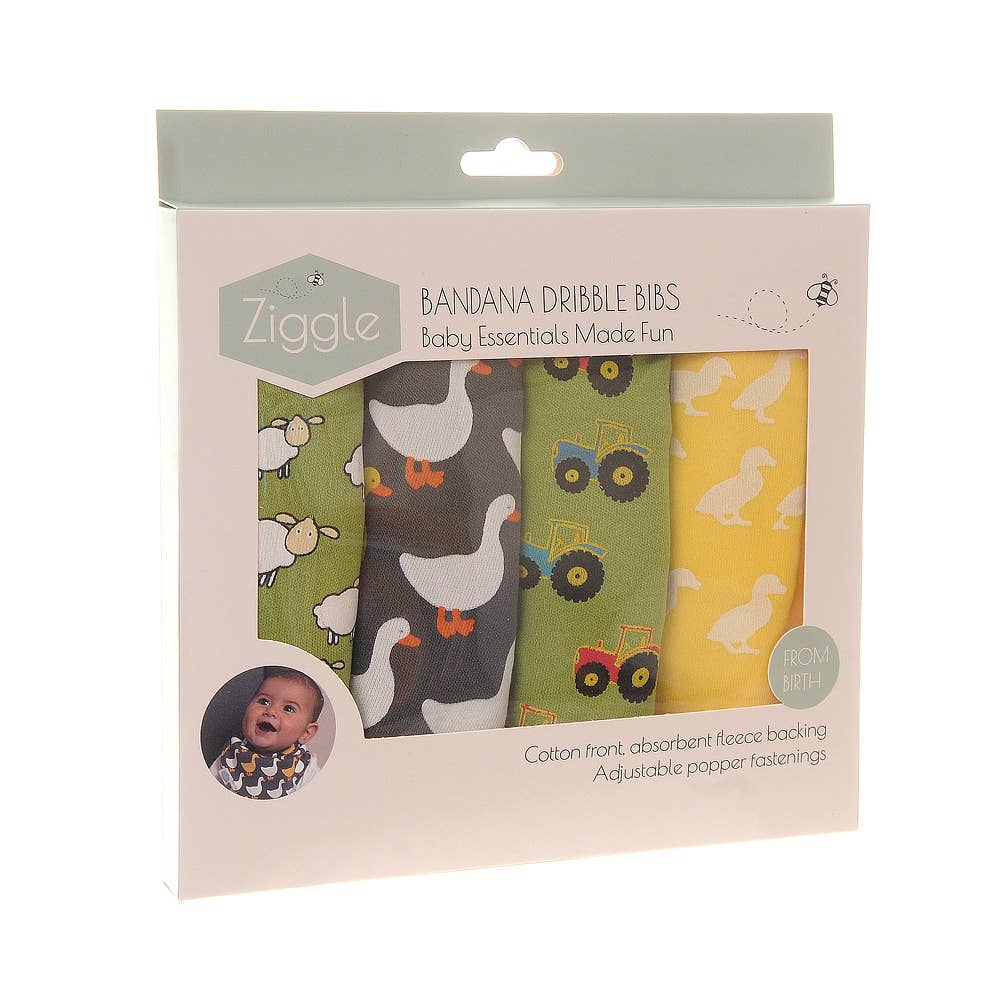 Ziggle Baby – wholesale Bib – Baby – Farmyard Fun Bib Set1