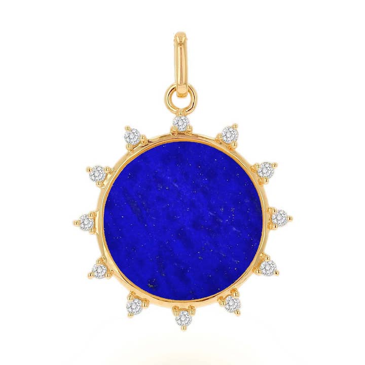 Diamant- og Lapis Solcharm for engroshandel hos Rachel Reid Jewelry
