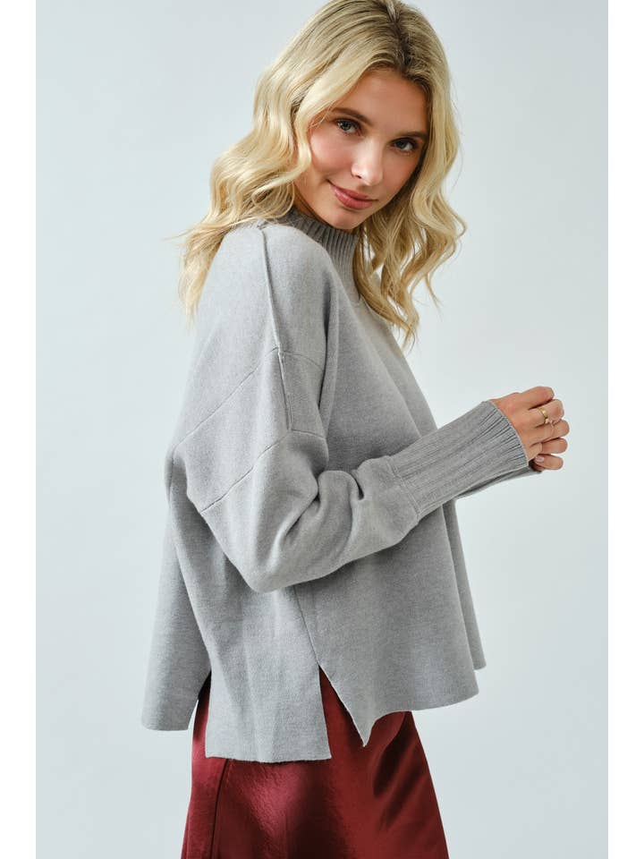 SPICE ALLEY - Wholesale Knit Sweater - Women's - SA00121T - Soft Overlock Mock Neck Sweater6