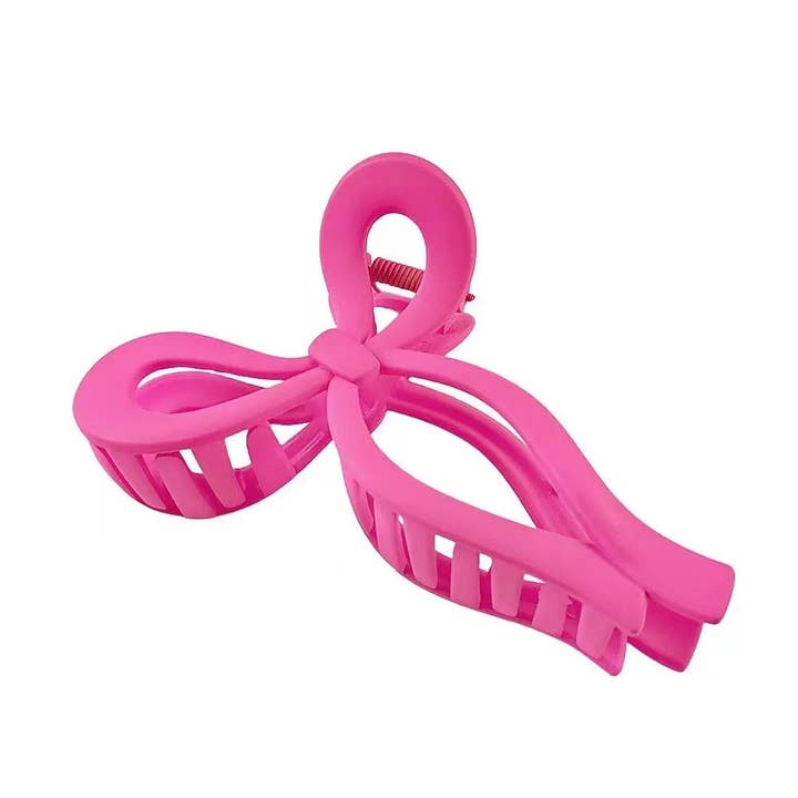 Cute Pink Bow Hairclip for Women- Hot Pink Hair Clips for wholesale by Purple Myrtle