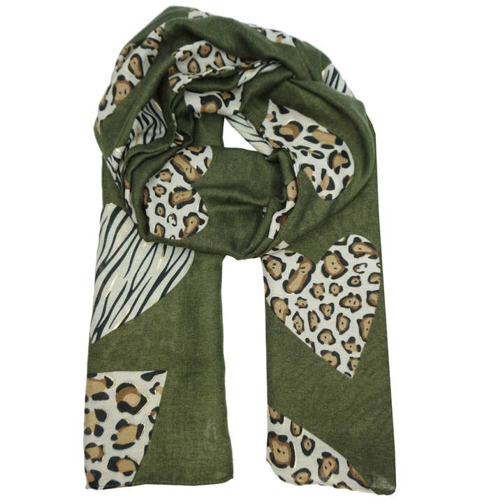 Anais - Wholesale Scarf - Women's - Leopard heart print scarf YF66191