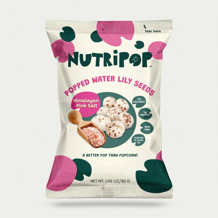 NutriPop Popped Water Lily Seeds - Himalayan Pink Salt (1Oz) for wholesale by NutriPop