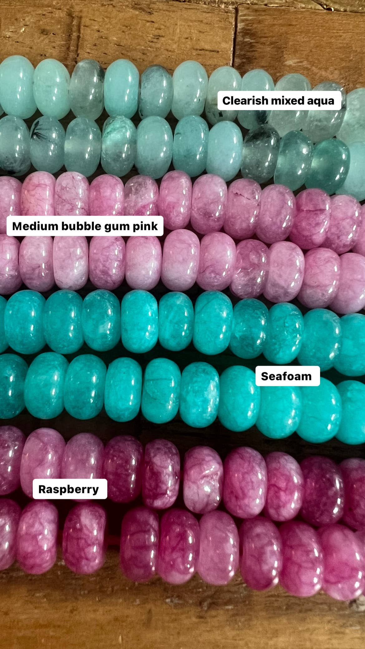 Sonya Renee Jewelry - Wholesale Beaded/Pearl Necklace - Lilly Gemstone Bead Necklace multi-color 8mm opals jade 42