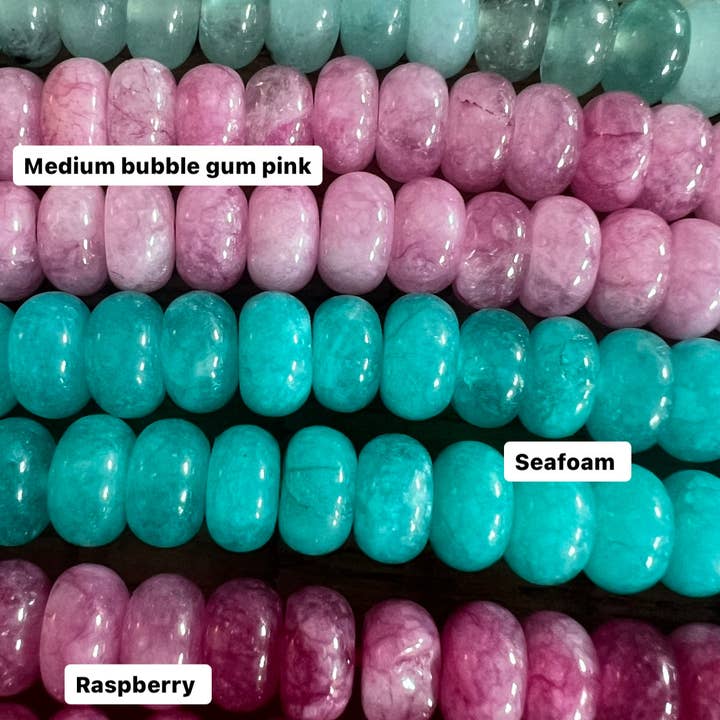 Sonya Renee Jewelry - Wholesale Beaded/Pearl Necklace - Lilly Gemstone Bead Necklace multi-color 8mm opals jade 42