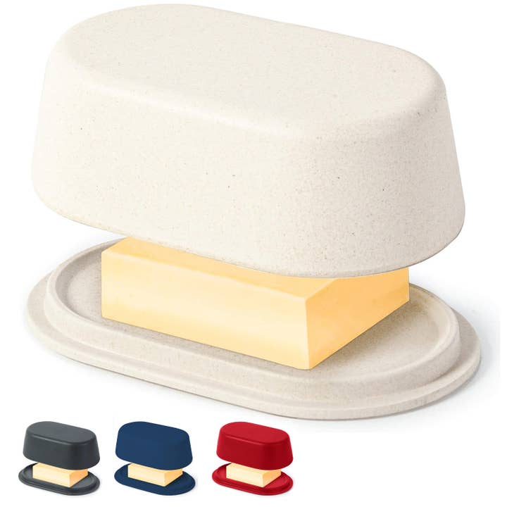 Modern Bamboo Butter Dish with Lid for wholesale by Cooler Kitchen