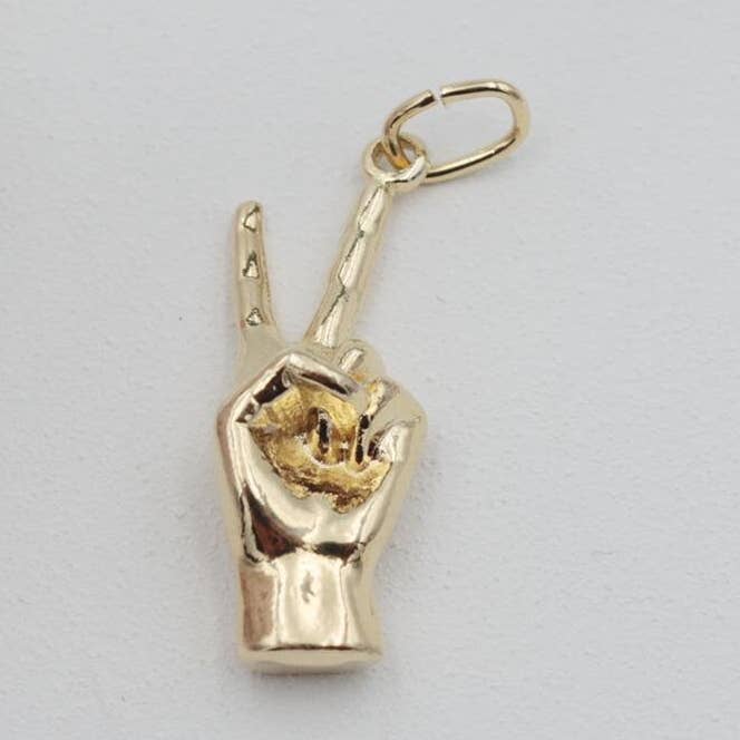 Peace & Love Hand Pendant Charm for wholesale by Cherie by Cherie