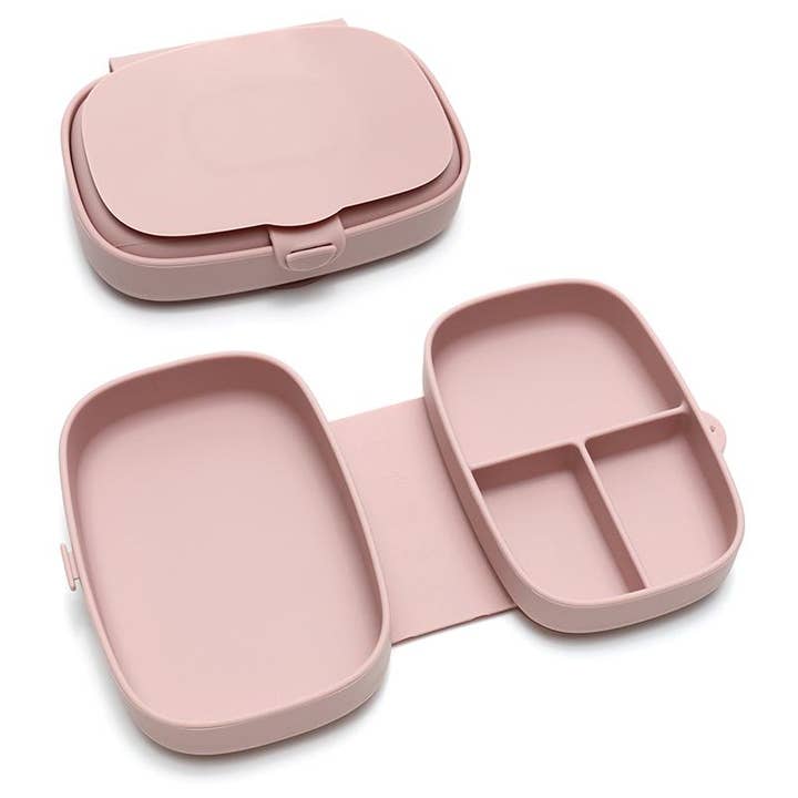 Silicone Snack Box- Blush for wholesale by land of petite