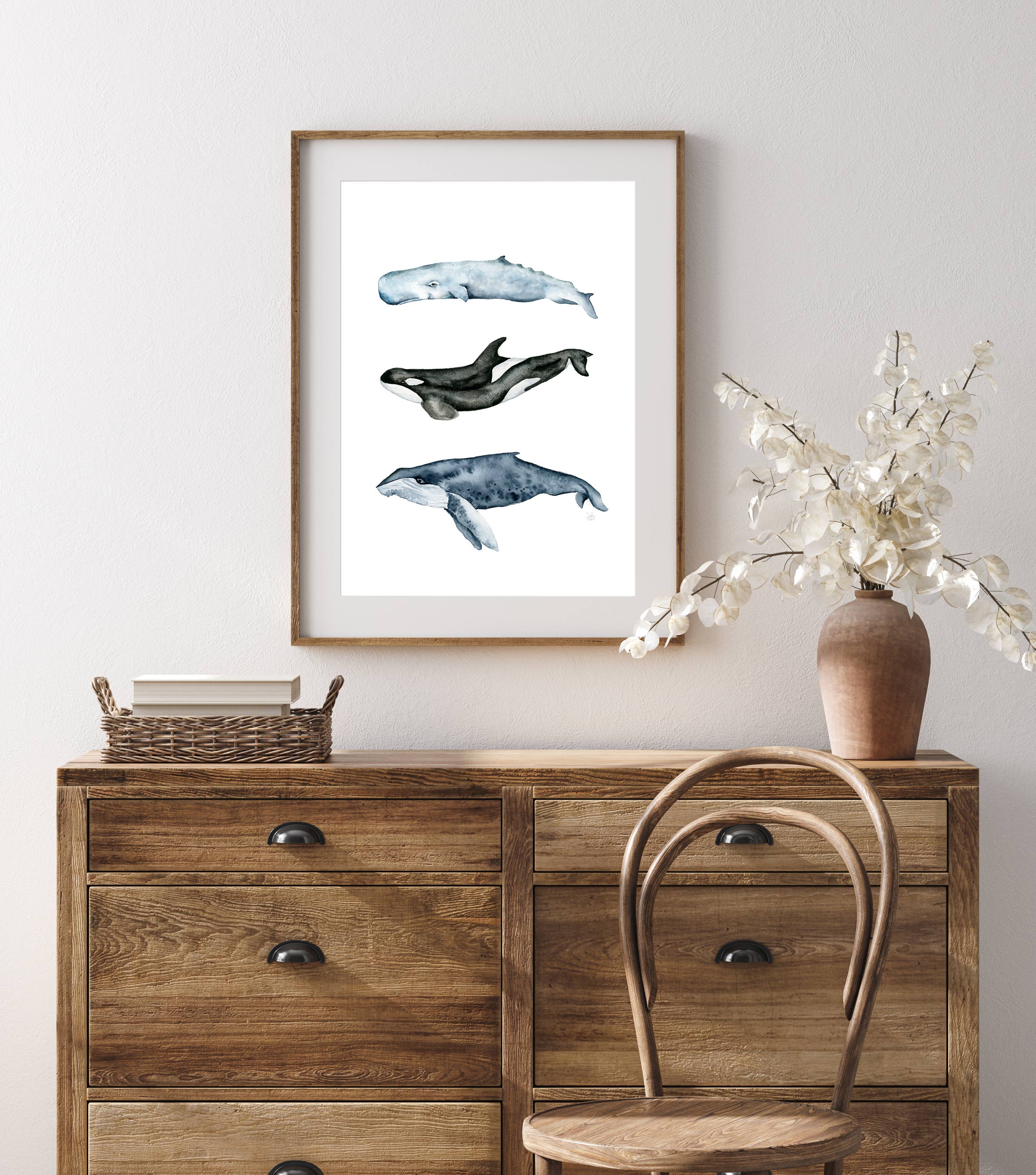Sarah Jane Studio Art - Wholesale Art Print - Whales Watercolor Print1