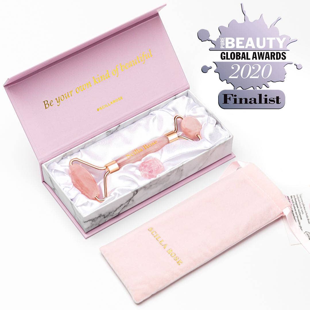Scilla Rose – Engroshandel Ansigtsrulle – Superior Rose Quartz Roller ansigtsmassage værktøj3