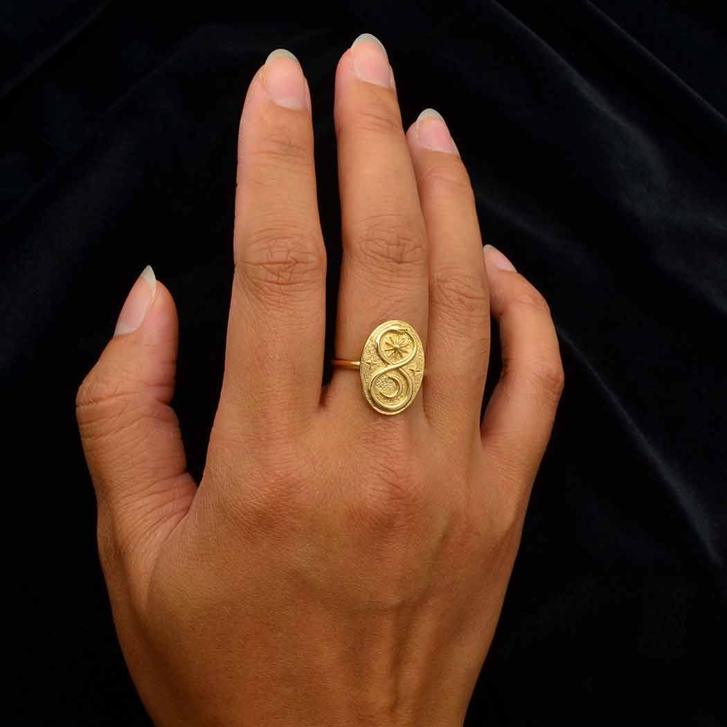 Nina Designs - Venta al por mayor Anillos grandes/de cóctel - Anillo infinito de serpiente en plata de ley o bronce4