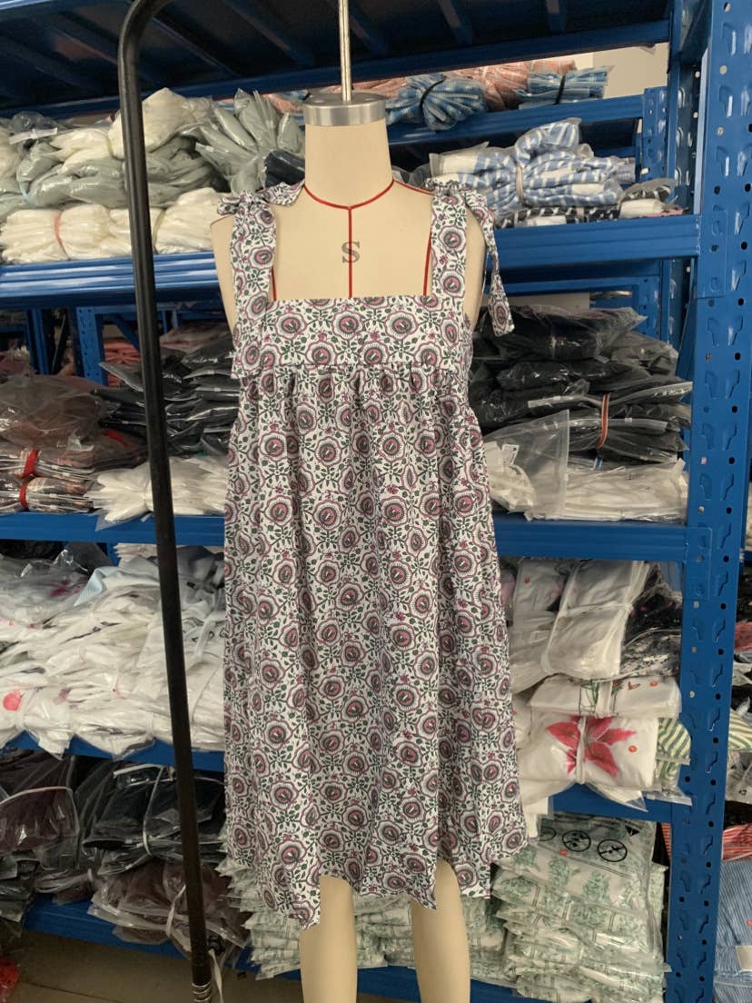 Rosa Clothing - Wholesale Dress - Women's - 2025 Odette floral sleeveless tie shoulder straps mini dress8