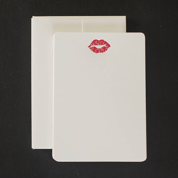Kiss Small Note Cards for wholesale by Ancesserie Letterpress