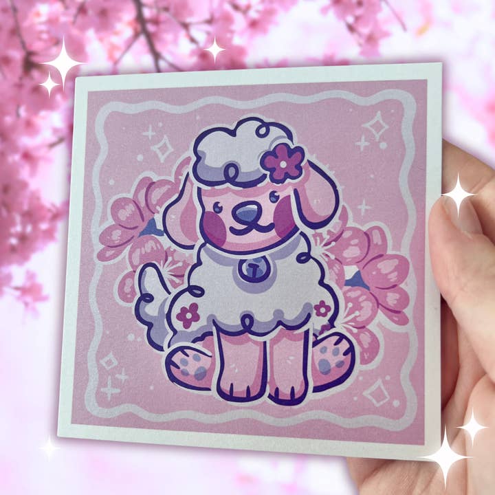 Woolblossom - Wholesale Art Print - Cherry Blossom Puppy ~ Shimmer Print