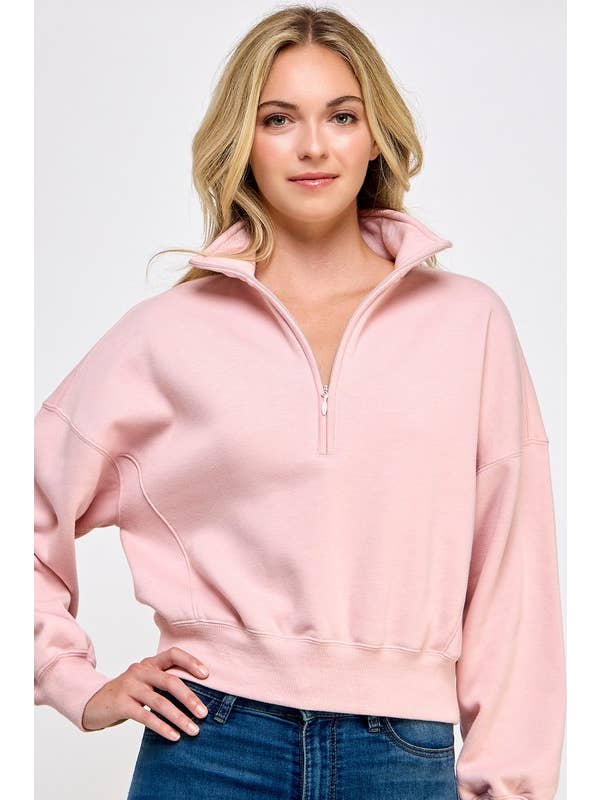 Vanilla Monkey - Vente Sweat-shirt – femme - Sweatshirt en polaire confortable à demi-fermeture éclair8