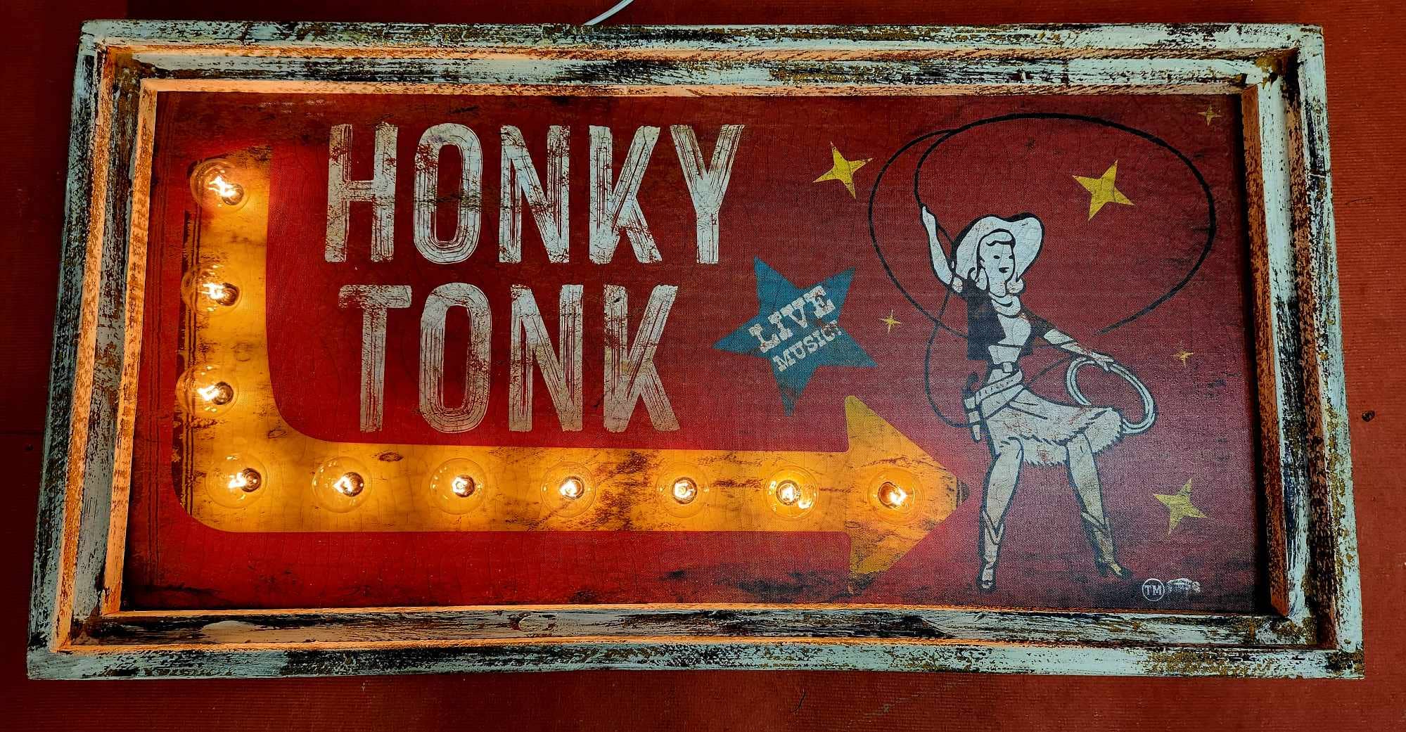 TroubleMaker Trading Company - Wholesale Art Print - Honky Tonk - 18"x36" Lighted Artwork1