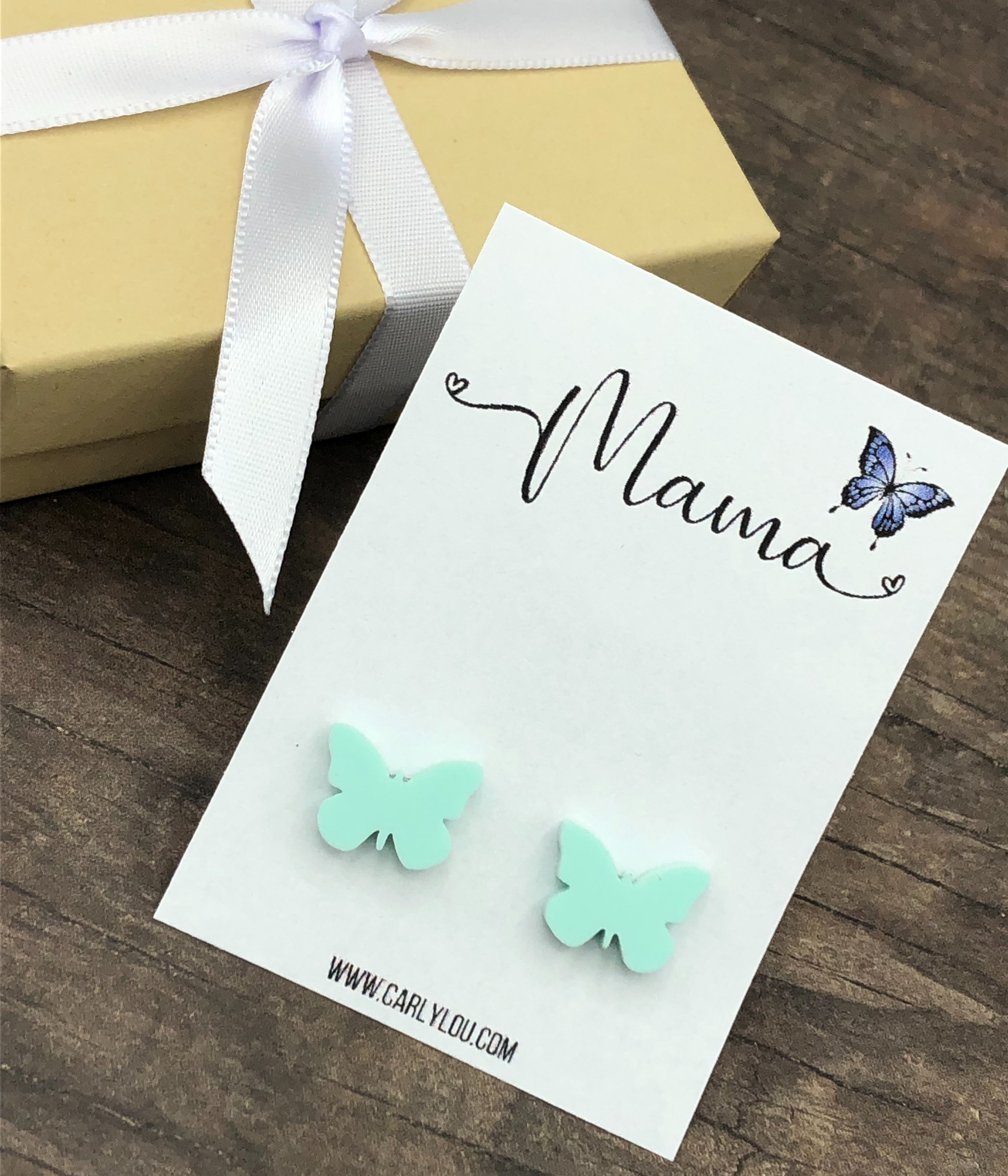 Carly Lou - Wholesale Stud/Post Earrings - Mama Butterfly Earrings - Mom Gift - Butterfly Earrings0