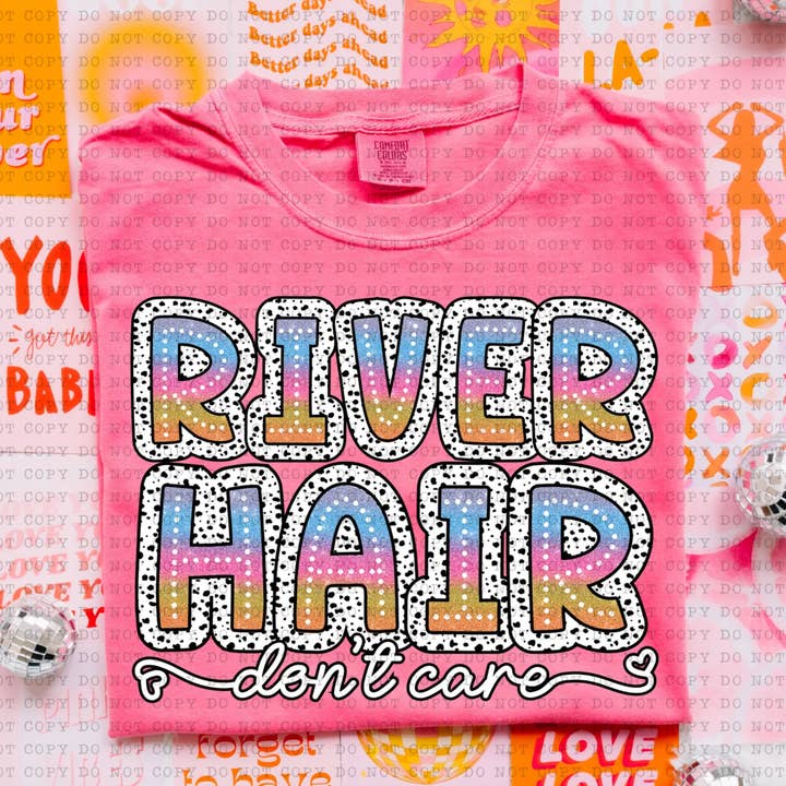 River Hair Tie Dye DTF Transfer for wholesale by K and M Designs