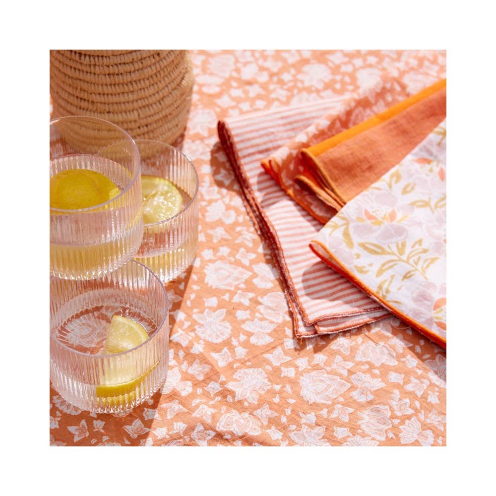 Bonheur du Jour - Vente Serviettes de table en tissu - Lot de 2 Serviettes de Table - Larges Rayures Orange4