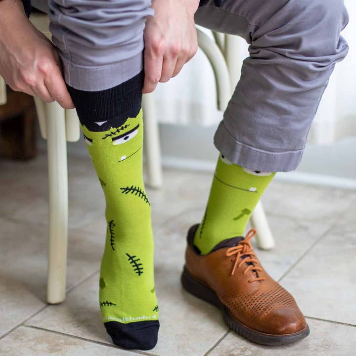 The Royal Standard – Großhandel Socken – Herren – Frankenstein Socken für Herren, Grün/Schwarz, Einheitsgröße