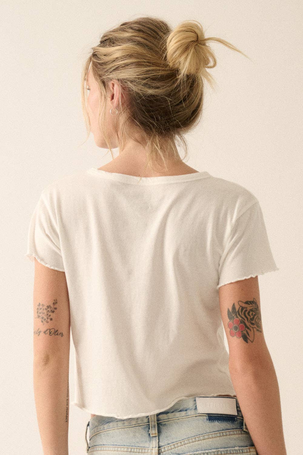 Ivory My Own Muse Vintage Wash Cropped Graphic Tee for wholesale on Faire8